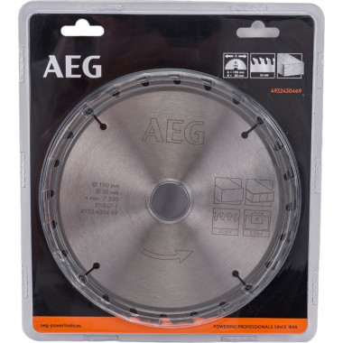 Пильный диск AEG Circular Saw Blades 190x30 мм, 24Z 4932430469
