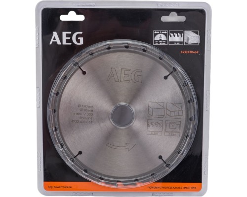 Пильный диск AEG Circular Saw Blades 190x30 мм, 24Z 4932430469