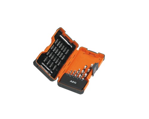 Набор сверл по металлу HSS-G (DIN 338) и бит для шурупов AEG Single Power Set HSS-G & Screwdriving Bits (35pcs) AEG 4932352249