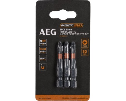 Биты ударные 3 шт. PH1х50 мм AEG AAK503PH1 4932479180