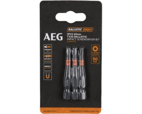 Биты ударные 3 шт. Tx20х50 мм AEG AAK503Tx20 4932479187