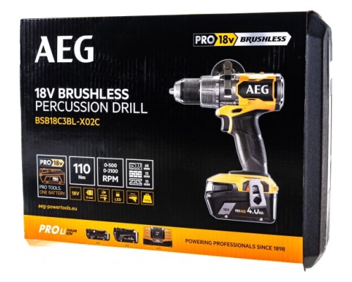 Аккумуляторная бесщеточная ударная дрель-шуруповерт AEG BSB18C3BL-x02C 4935478937
