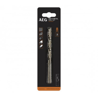 Сверло HSS-G 1 шт. 8 мм AEG AAKHSSG08 4932479315