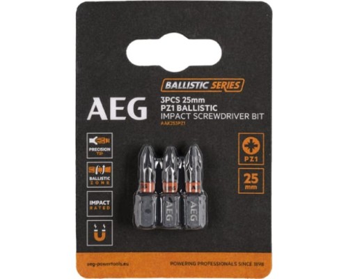 Биты ударные 3 шт. PZ1х25 мм AEG AAK253PZ1 4932479170
