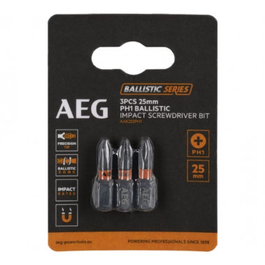 Биты ударные 3 шт. PH1х25 мм AEG AAK253PH1 4932479167