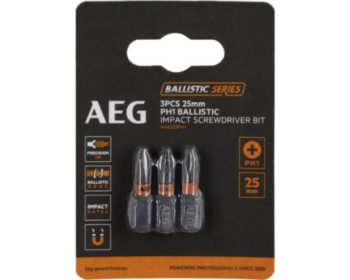 Биты ударные 3 шт. PH1х25 мм AEG AAK253PH1 4932479167