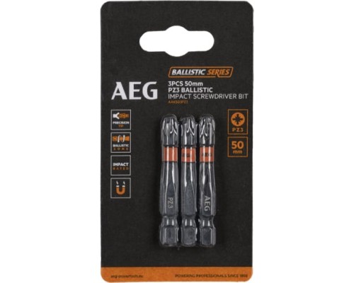 Биты ударные 3 шт. PZ3х50 мм AEG AAK503PZ3 4932479185