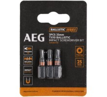Биты ударные 3 шт. Tx10х25 мм AEG AAK253Tx10 4932479173