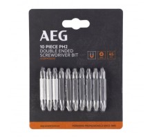 Биты двухсторонние 10 шт. РН2x45 мм AEG ASDPH24510 4932479515