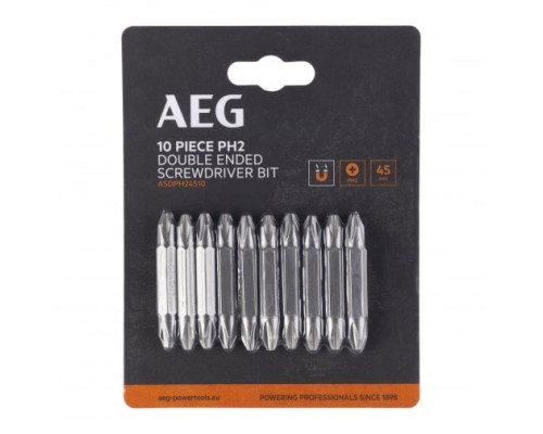 Биты двухсторонние 10 шт. РН2x45 мм AEG ASDPH24510 4932479515