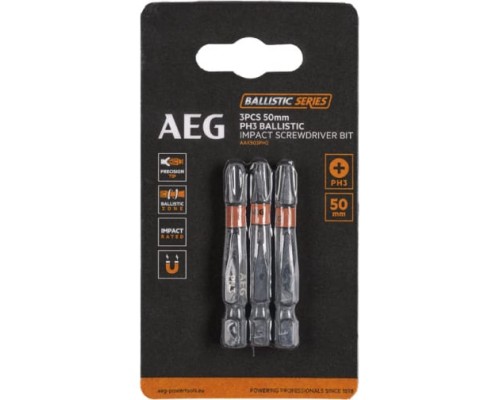 Биты ударные 3 шт. PH3х50 мм AEG AAK503PH3 4932479182