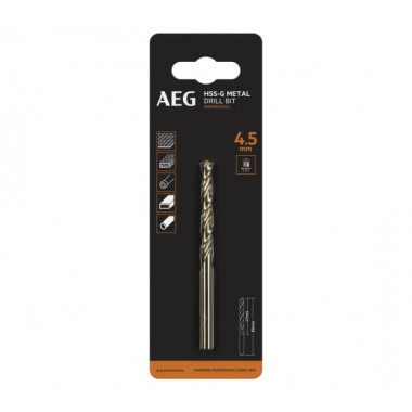 Сверло HSS-G 1 шт. 4.5 мм AEG AAKHSSG045 4932479309