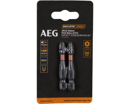 Биты ударные 2 шт. PH2х50 мм AEG AAK502PH2 4932479165