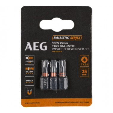 Биты ударные 3 шт. Tx25х25 мм AEG AAK253Tx25 4932479175