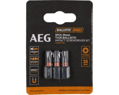 Биты ударные 3 шт. Tx25х25 мм AEG AAK253Tx25 4932479175