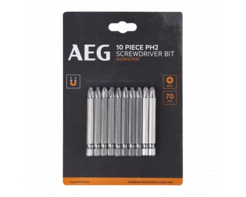 Биты 10 шт. РН2x70 мм AEG ASDPH27010 4932479507