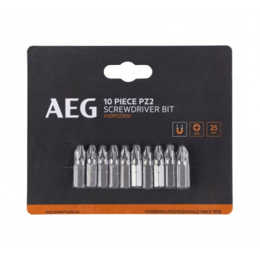 Биты 10 шт. РZ2x25 мм AEG ASDPZ22510 4932479522