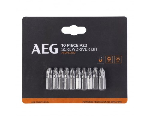 Биты 10 шт. РZ2x25 мм AEG ASDPZ22510 4932479522