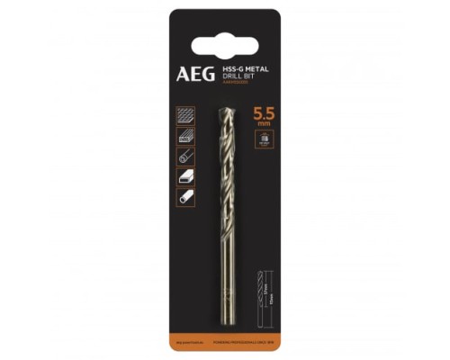 Сверло HSS-G 1 шт. 5.5 мм AEG AAKHSSG055 4932479311