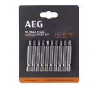 Биты 10 шт.Hex 3x50 мм AEG ASDH35010 4932479519