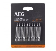 Биты 10 шт.Hex 3x50 мм AEG ASDH35010 4932479519