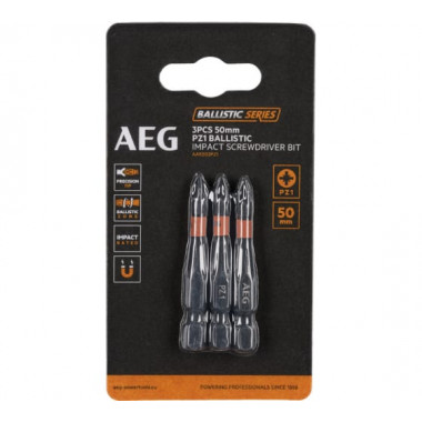 Биты ударные 3 шт. PZ1х50 мм AEG AAK503PZ1493 2479183