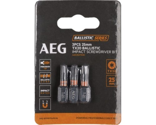 Биты ударные 3 шт. Tx20х25 мм AEG AAK253Tx20 4932479174