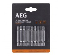 Биты 10 шт. Hex 5x50 мм AEG ASDH55010 4932479525