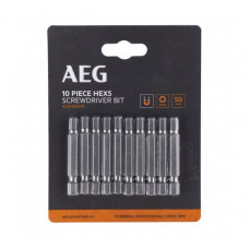 Биты 10 шт. Hex 5x50 мм AEG ASDH55010 4932479525