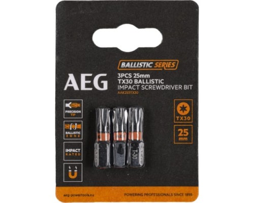Биты ударные 3 шт. Tx30х25 мм AEG AAK253Tx30 4932479176